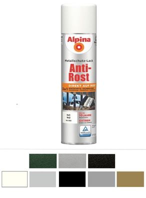 Alpina Spray 400ml Anti-Rost Metallschutz-Lack 3in1 Farbwahl Glänzend Matt