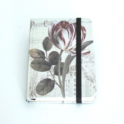 Notizbuch Vintage Blume Tulpe 9x14 cm 100 Seiten Clayre&Eef 6PA0422