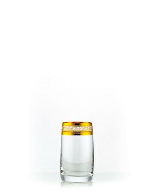Longdrinks Wassergläser Ideal Gold Kristallgläser 250 ml 6er Set Bohemia