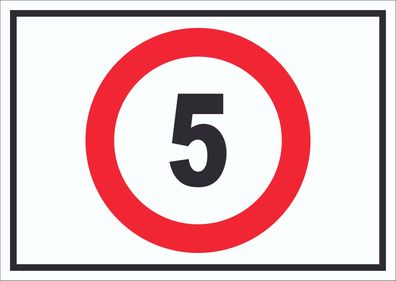 Tempo 5 km/ h Geschwindigkeitsbegrenzung Schild Symbol