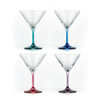 Cocktailgläser Spectrum mehrfarbig 290 ml 4er Set Bohemia Crystalex