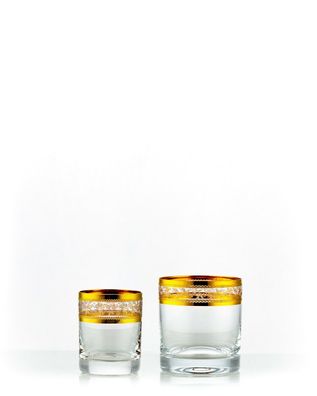 Whiskygläser Schnapsgläser Barline Gold 12-teiliges Set Kristallglas Crystalex