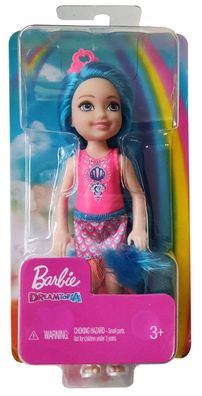 Mattel GJJ94 Barbie Dreamtopia Chelsea Mädchen Puppe mit blauen Haaren und rosa