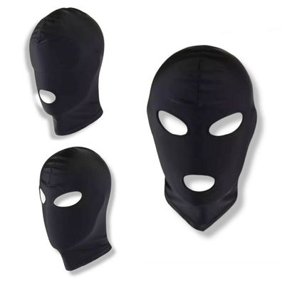 Gesichtsmaske Schwarz Mundöffnung Fetisch Maske Ohne Augen Rollenspiele BDSM