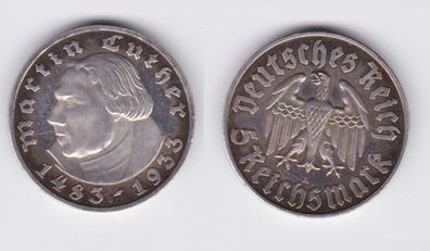 5 Mark Silber Münze Martin Luther 1933 A Jäger 353 PP (150950)