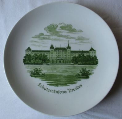 seltener Meissen Porzellan Teller Schützenkaserne Dresden Reservistika (124885)