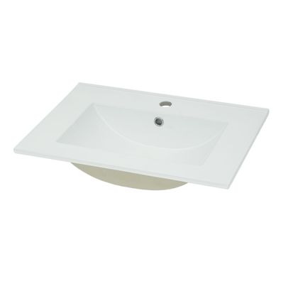 Waschbecken HWC-D16, Waschtisch Handwaschbecken Badezimmer Bad, Keramik eckig weiß
