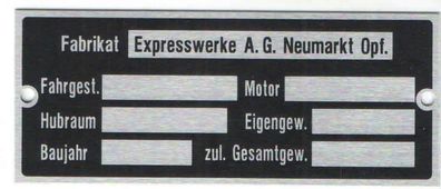 Express Typenschild Expresswerke, Alu, Oldtimer, Motorrad, Klassiker