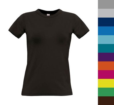 B&C Damen dünnes rundhals T-Shirt 21 Farben Baumwolle Exact 190 XS - 2XL NEU