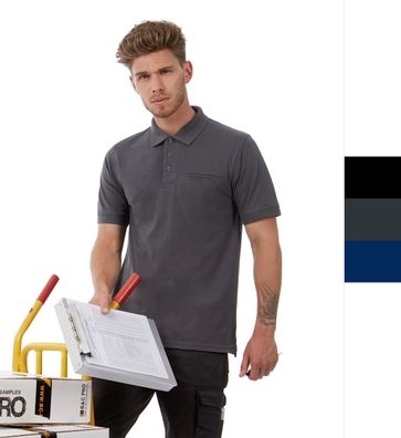 B&C Herren Poloshirt waschbar bis 60 Grad Arbeitshemd Polo Workwear NEU