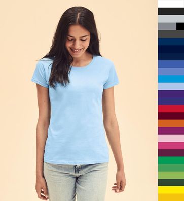 Fruit of the Loom Damen T-Shirt in 17 Farben Fit Valueweight T 61-372-0 NEU