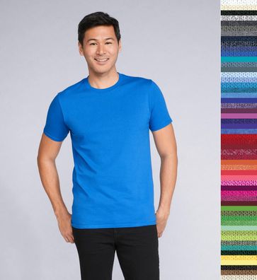 Gildan Herren dünnes rundhals Shirt in 55 Farben Ring Spun T-Shirt NEU