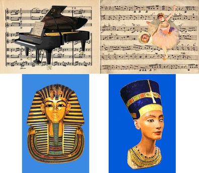 3 D Ansichtskarte Musik Noten Ägypten Pharao Postkarte Wackelkarte Hologrammkarte