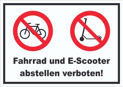 Schild Fahrrad und E-Scooter abstellen verboten