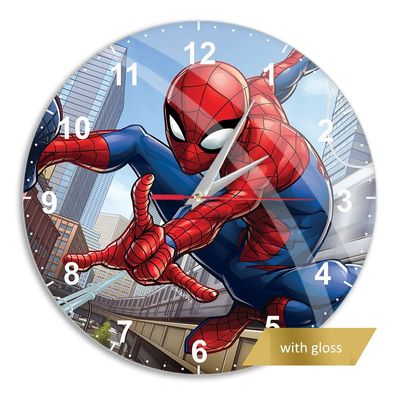 Wanduhr glänzend Spiderman 004 Marvel Multicoloured Uhr Clock
