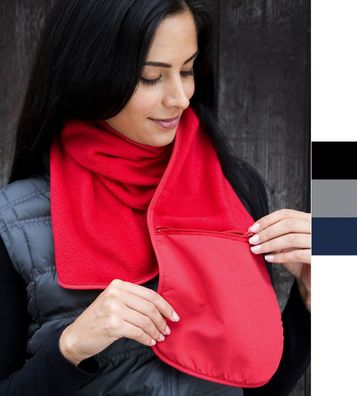 Result Unisex Fleece Schal mit Reißverschluss Tasche Herbst Winter R100X NEU
