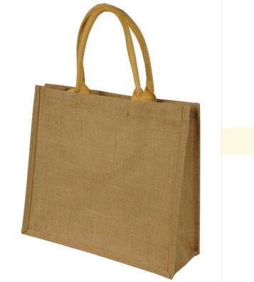 Shugon Jute Shopper Bag kurze Griffe Siebdruck 20L Chennai 1107-70 NEU