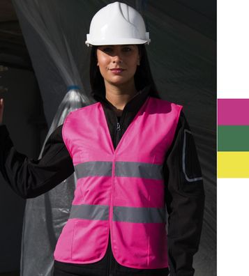 Result Damen Sicherheitsweste pink / grün / gelb Hi-Viz Safety Tabard R334F NEU