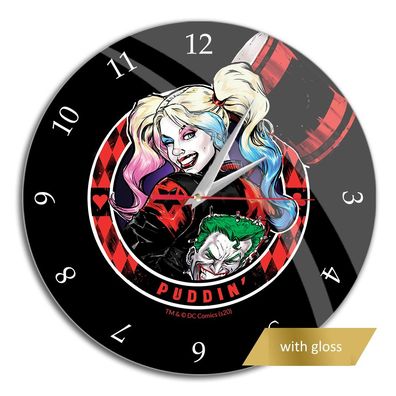 Wanduhr glänzend Harley Quinn Uhr Clock Marvel DC