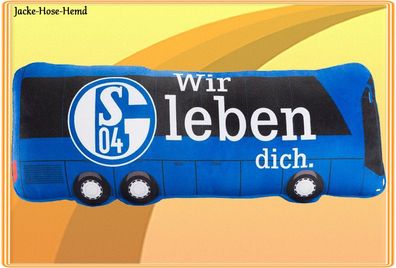 FC Schalke 04 Kissen Mannschaftsbus Logo Bus Blau Plüsch Gr. 50x18x10cm NEU