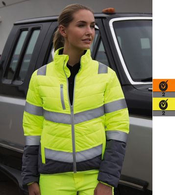Damen Soft Padded Sicherheitsjacke Result Reflektor ISO EN Klasse 2 R325F NEU
