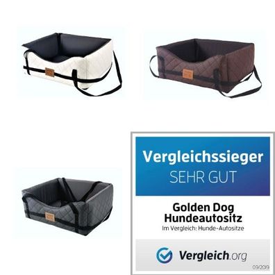 Hundesitz Golden Dog Hundeautositz Premium Gesteppt Autokörbchen Autositz Comfort