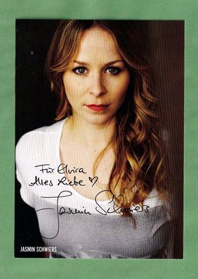 Jasmin Schwiers ( deutsche Schauspielerin) , persönlich signierte Autogrammkarte
