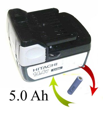 Akkureparatur Zellentausch für Hitachi Akku 14,4 V Li BSL1430 mit 5.0 Ah 5000 mAh