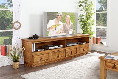XL Lowboard, TV-Tisch - Original Mexico Möbel, Pinie massiv, Landhausstil