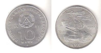 DDR Gedenk Münze 10 Mark 25 Jahre Nationale Volksarmee NVA 1981 (111103)