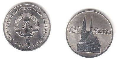 DDR Gedenk Münze 5 Mark Zwickau Katharinenkirche 1989 (111237)