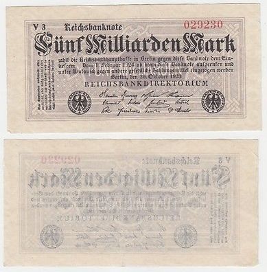 5 Milliarden Mark Banknote Inflation 20.10.1923 Rosenberg Nr.120c (110956)
