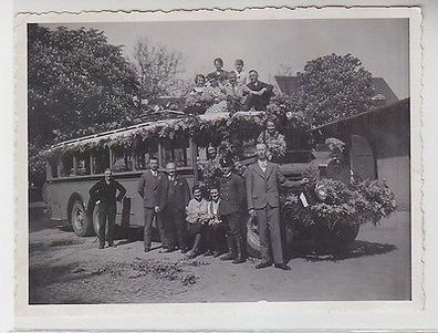 65911 Foto mit altem Autobus Marke Büssing um 1930
