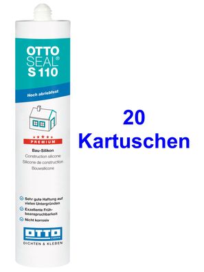 Ottoseal® S110 20 x 310 ml Premium-Bau-Silicon Für Dehnungs- und Anschlussfugen