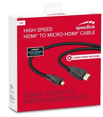 Speedlink MicroHDMI Kabel AdapterKabel Ultra HD 4k UHD für Tablet Kamera GoPro