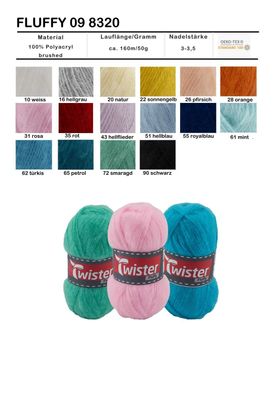 50g Twister Fluffy sehr weich 100% Polyacryl