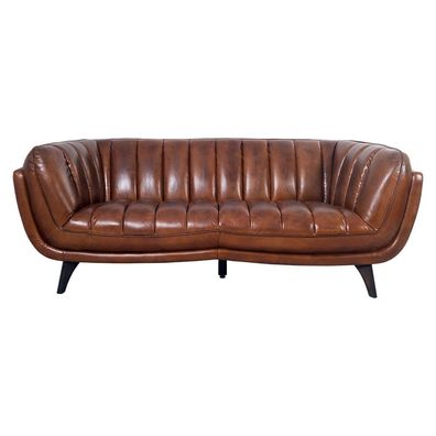 Echtleder Sofa Kingsmountain Leder Designsofa 3-Sitzer Vintage Cigar Couch