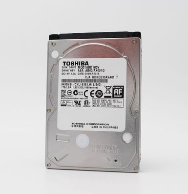Toshiba MQ01ABD100 1TB interne Festplatte (6,5 cm (2,5 Zoll), 5400rpm, 8MB Cache, S