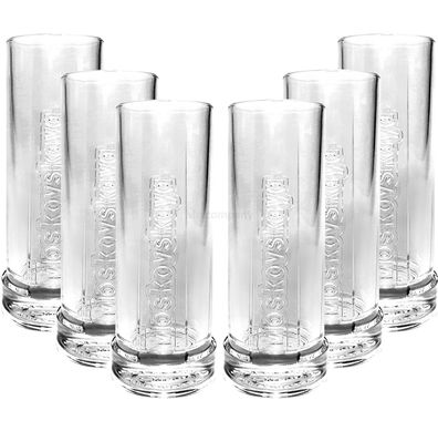 Moskovskaya Vodka Glas Gläser-Set - 6x Longdrink Gläser Plus Mixcompany Postkar
