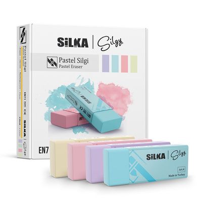 Silka 20 Stück Pastel Radierer Radiergummi | Radierer für Kinder und Erwachsene