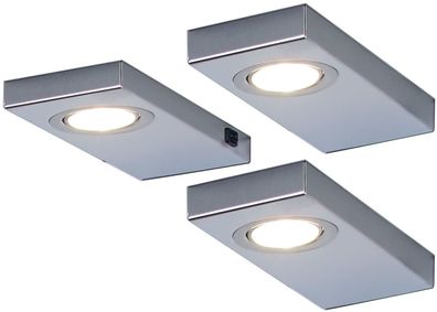 LED Unterbauleuchte Küche 3x3 W, Edelstahl Leuchtenset Leon 2.0