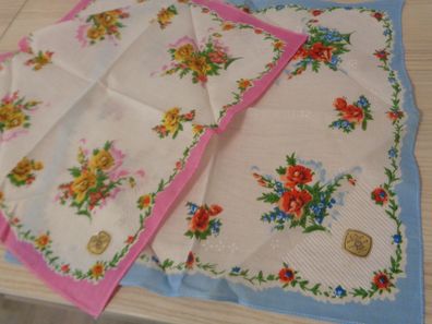2 bunte Taschentücher mit Muster Blumen -China Import