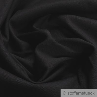 Stoff Baumwolle Elastan Feinköper schwarz farbecht knitterarm 60° C waschbar