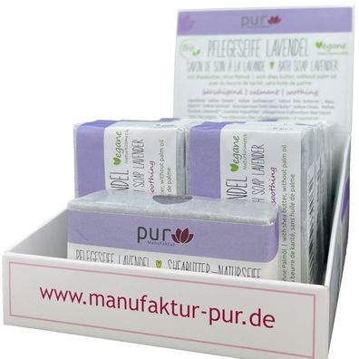 Pflegeseife Lavendel in Display mit 12 + 1 Stück à 100 g, einzeln verpackt