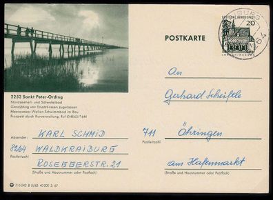 Bund 1966 Ganzsache Bildpostkarte P91 Deutsche Bauwerke -MiNr. 491 Rundstempel