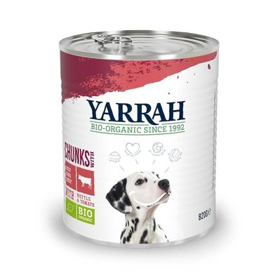 Yarrah Bio Dog Bröckchen Huhn & Rind 820g (Menge: 6 je Bestelleinheit)