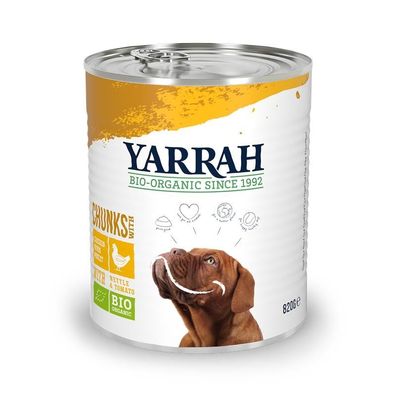 Yarrah Bio Dog Bröckchen Huhn 820g (Menge: 6 je Bestelleinheit)