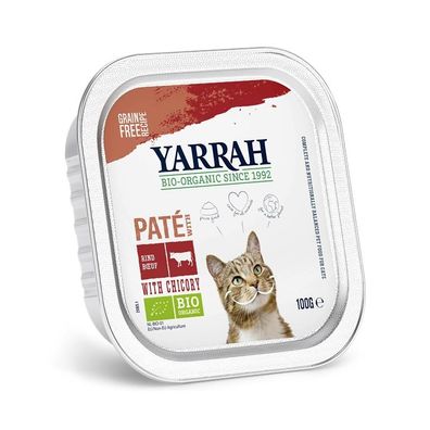 Yarrah Bio Cat Pastete getreidefrei Rind 100g (Menge: 16 je Bestelleinheit)