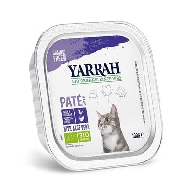 Yarrah Bio Cat Schale Pastete getreidefrei Huhn & Truthahn 100g (Menge: 16 je Bestell