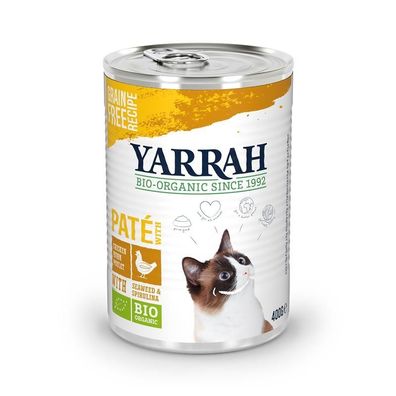 Yarrah Bio-Katzenfutter Pastete mit Huhn - 400g (Menge: 12 je Bestelleinheit)